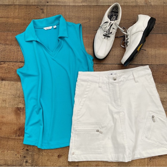 Turquoise Blue Athletic Sleeveless Top - Picture 4 of 6